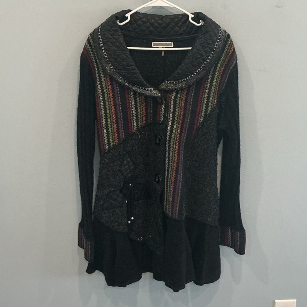 Liquid by Sioni Womens Embellished Wool Mohair Duster Cardigan L Art toβ Wear